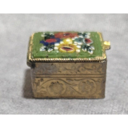 Vintage Micro Mosaic Italian Floral Pillbox