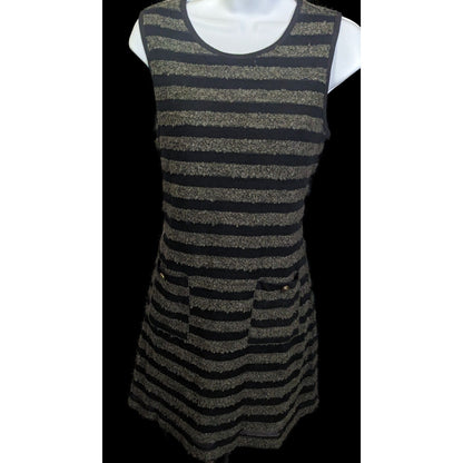 Monteau Striped Gothic Mod Dress