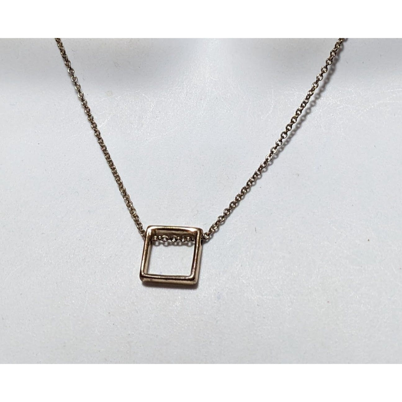 Minimalist Gold Open Square Pendant Necklace