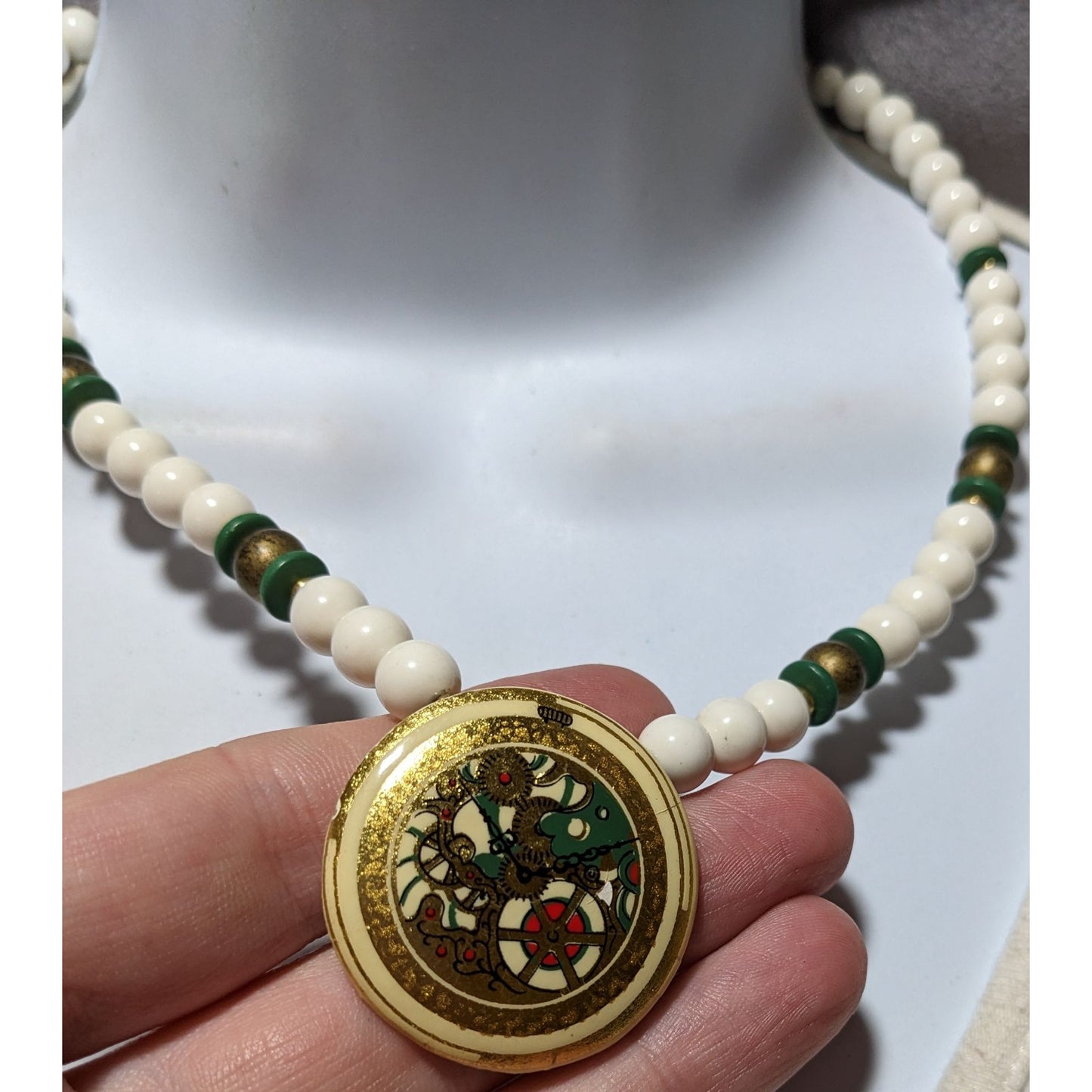 Retro Steampunk Beaded Pendant  Necklace