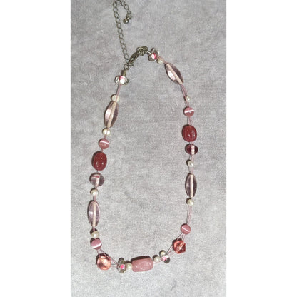 Lia Sophia Pink Glass Beaded Necklace
