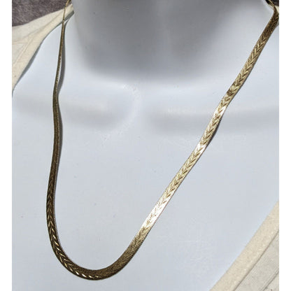 Vintage Worthington Etched Gold Herringbone Chain