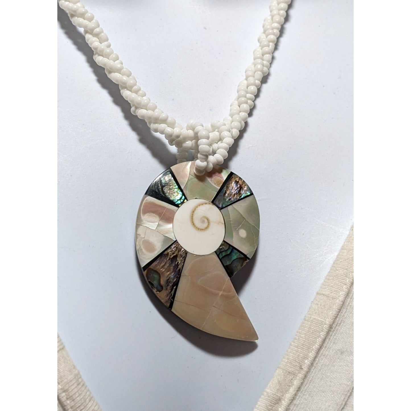 Mother Of Pearl Mosaic Shell Necklace