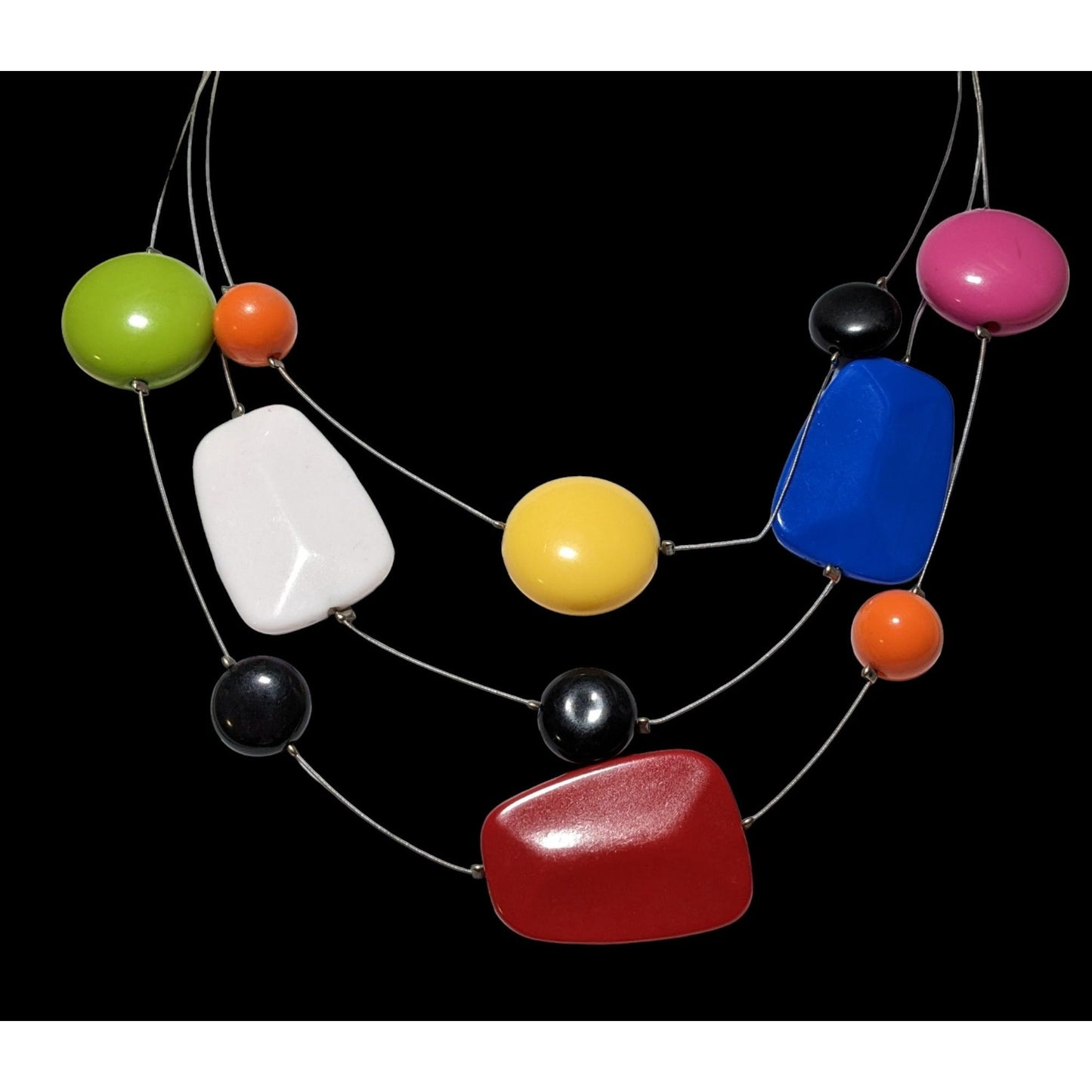Rainbow Gemmed Floating Necklace