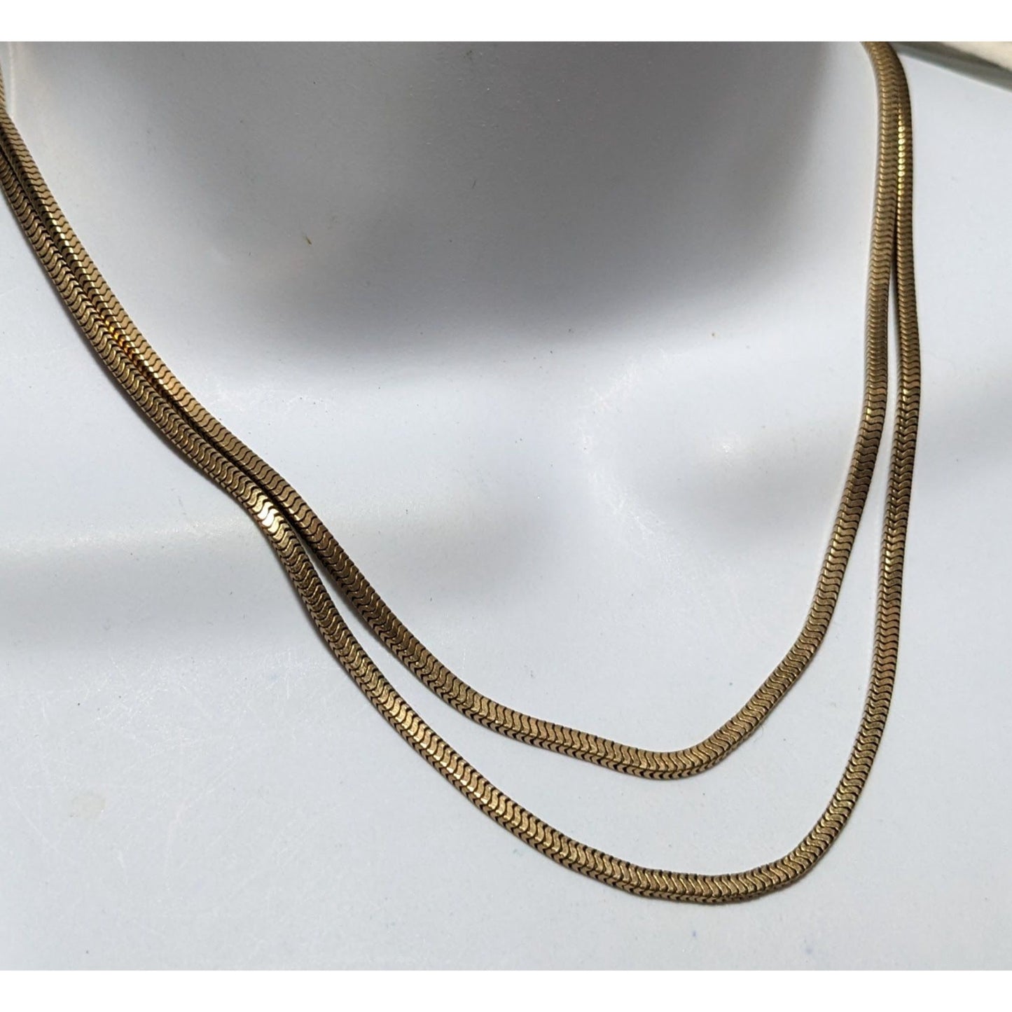 Vintage Forstner Gold Filled Double Snake Chain Necklace