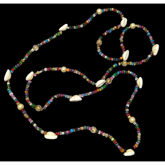 Rainbow Beaded Shell Necklace