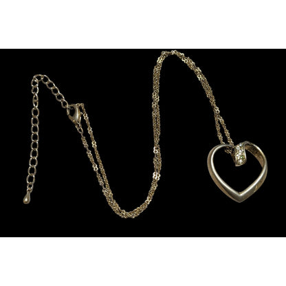 Open Heart-Shaped Rhinestone Pendant Necklace