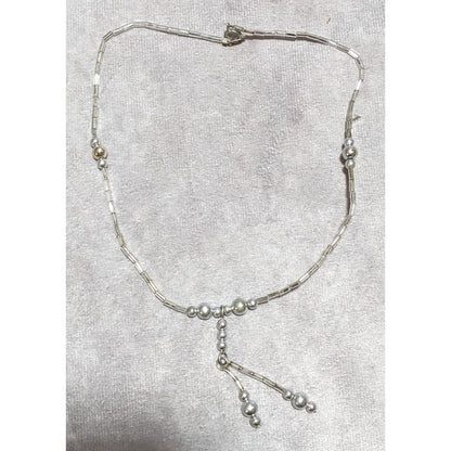 Handmade Silver Beaded Necklace