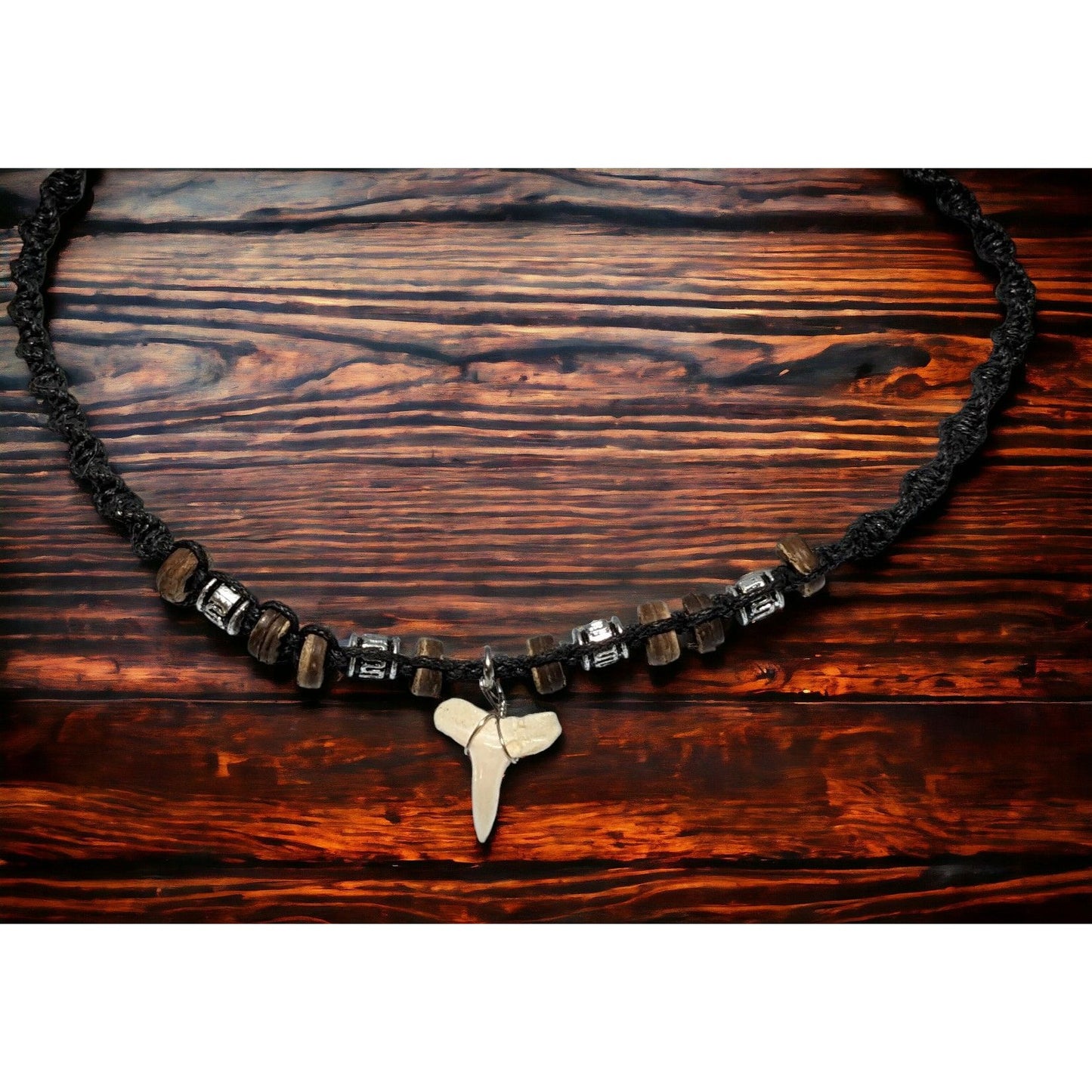 Beaded Baby Shark Tooth Necklace