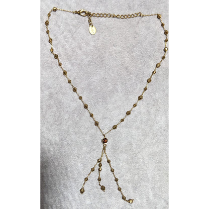 Y2K Icing Gold Beaded Tassel Necklace