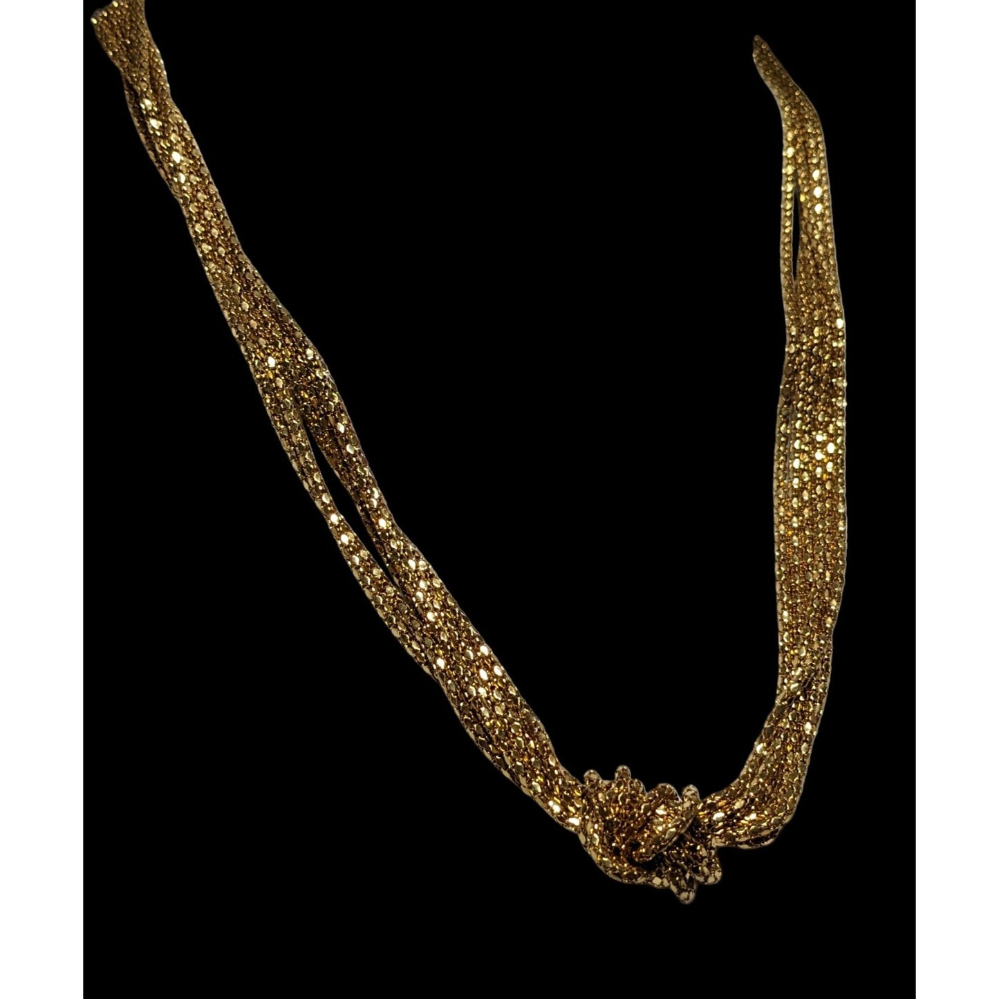 Glam Gold Multilayer Knotted Chain Necklace