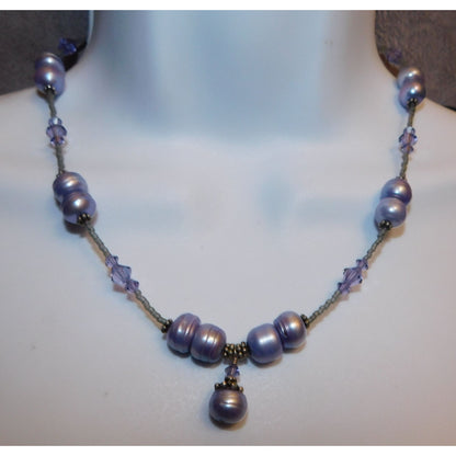 Whimsical Fairycore Purple Pearl Necklace