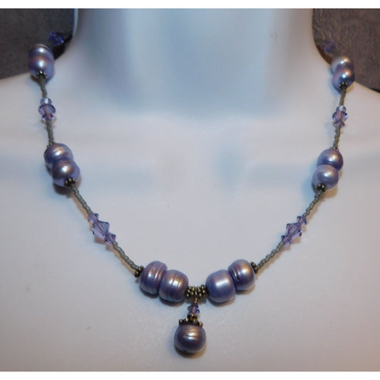 Whimsical Fairycore Purple Pearl Necklace