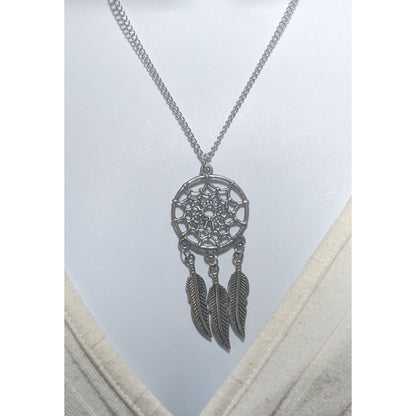 Silver Dream Catcher Necklace