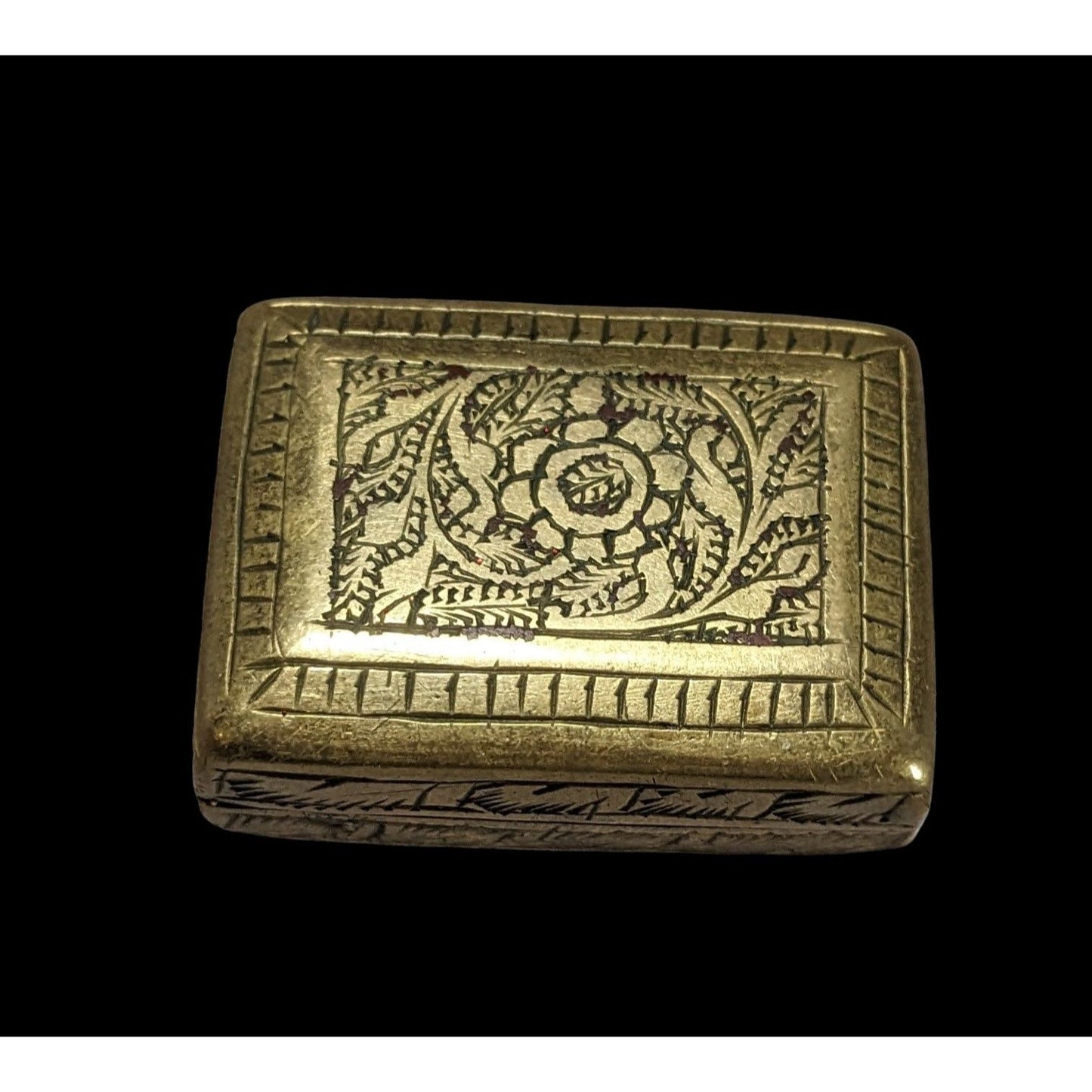 Vintage Gold Floral Carved Trinket Box