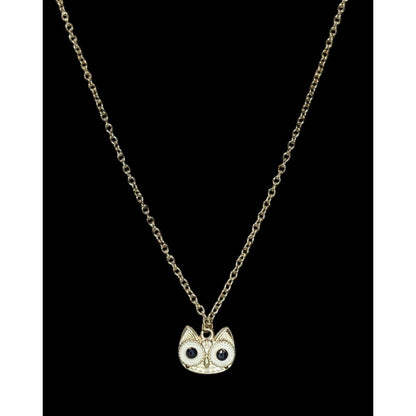 Gold Tone Owl Pendant Necklace Witchy Quirky Woodland Jewelry