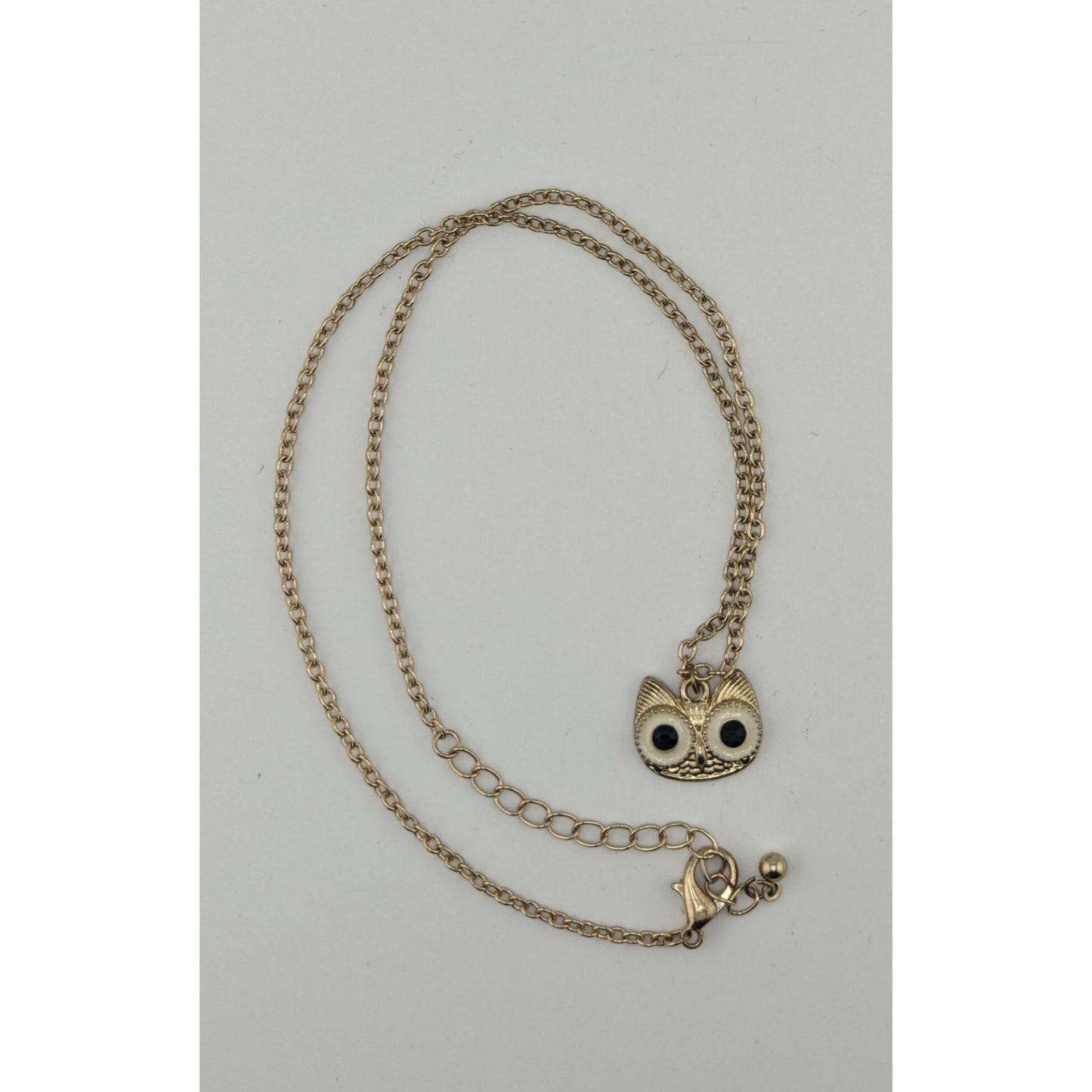 Gold Tone Owl Pendant Necklace Witchy Quirky Woodland Jewelry