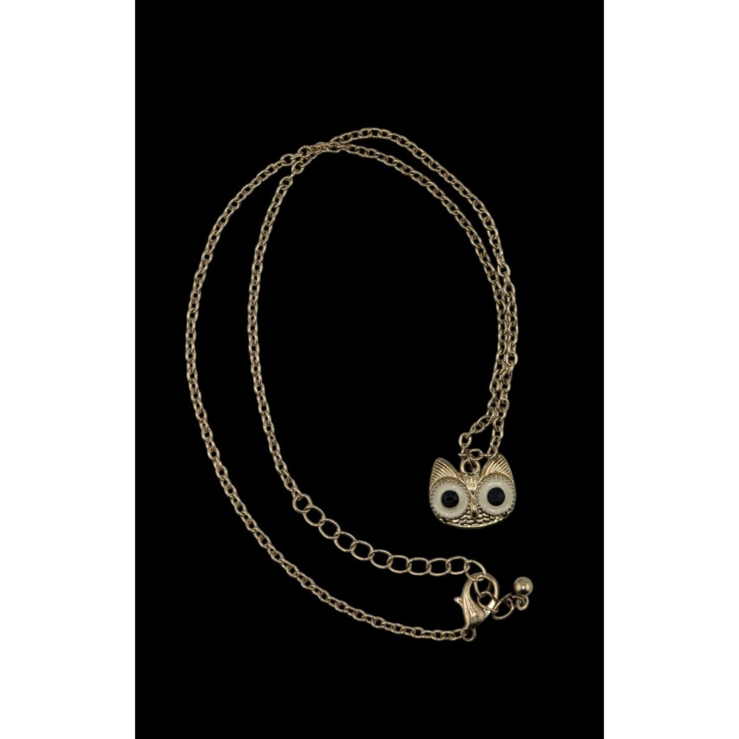 Gold Tone Owl Pendant Necklace Witchy Quirky Woodland Jewelry
