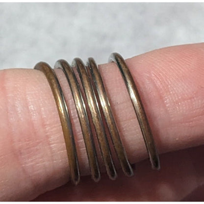 Copper And Silver Tone Metal Coil Ring Size 7