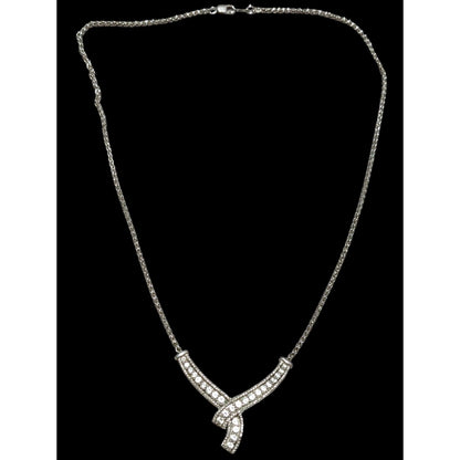 Zales Lab Created White Sapphire And Diamond Accent Twist Necklace