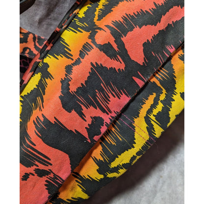 90s Style Rainbow Tiger Print Canvas Shoulder Bag