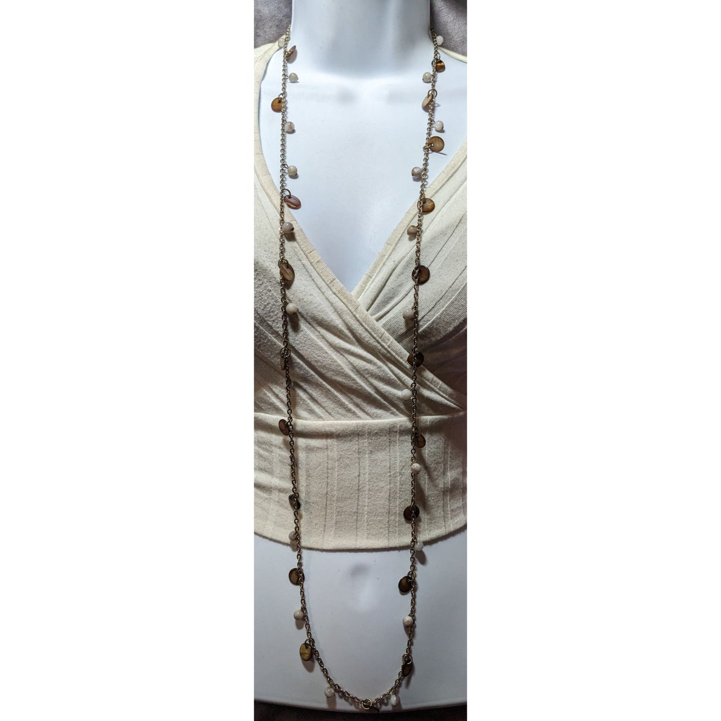 Bohemian Beaded Shell Charm Extra Long Necklace