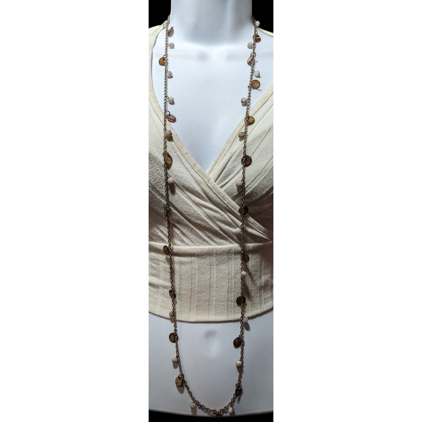 Bohemian Beaded Shell Charm Extra Long Necklace