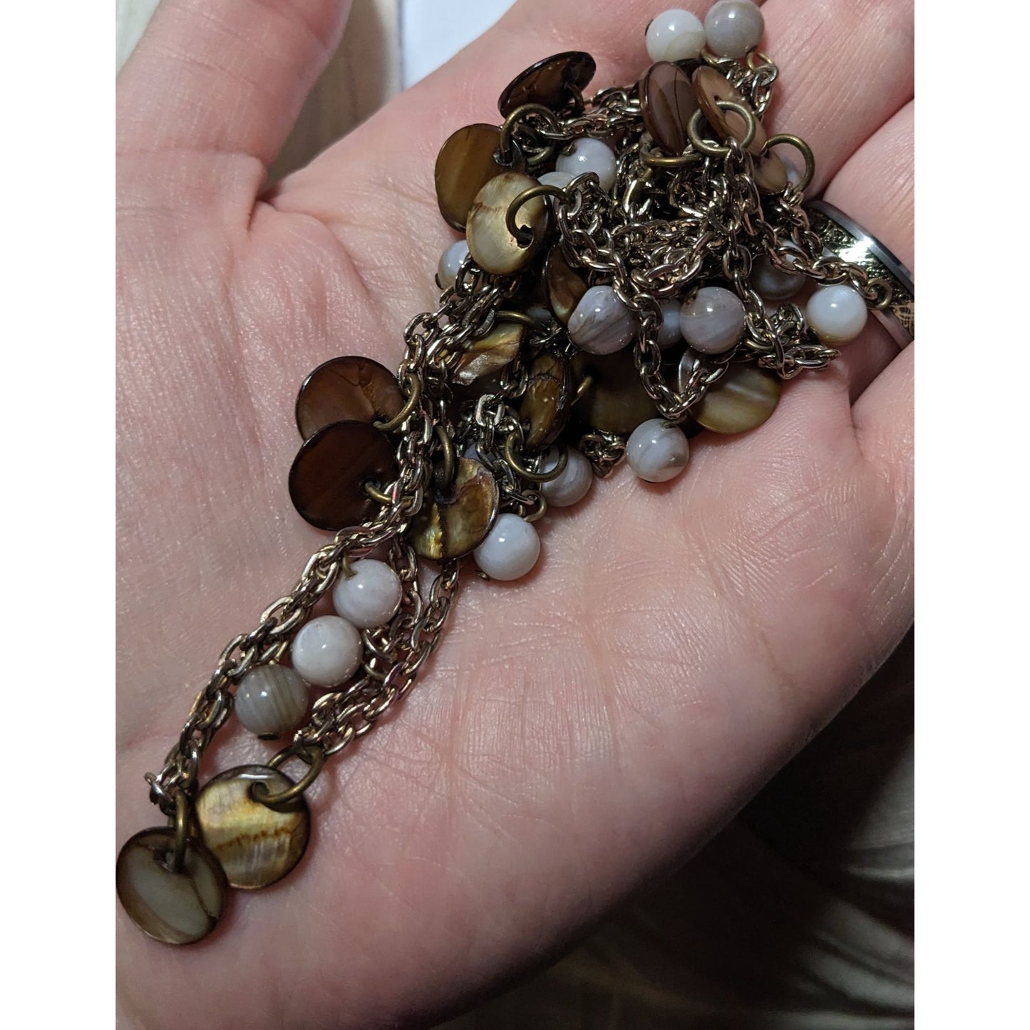 Bohemian Beaded Shell Charm Extra Long Necklace