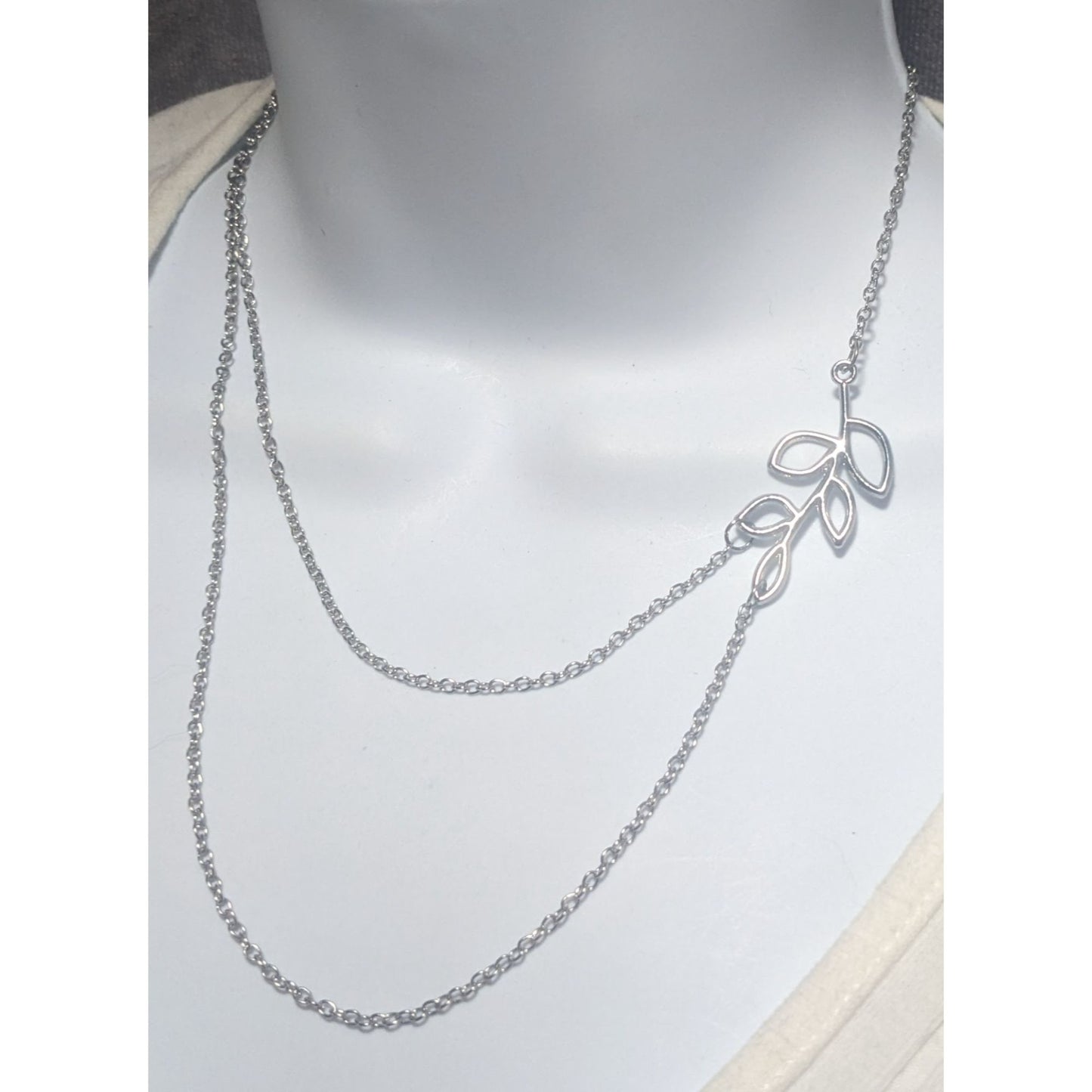 Silver Leaf Multilayer Necklace