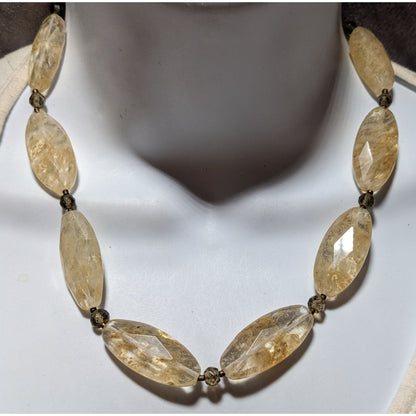 J.Jill Faceted Clear And Tan Agate Necklace