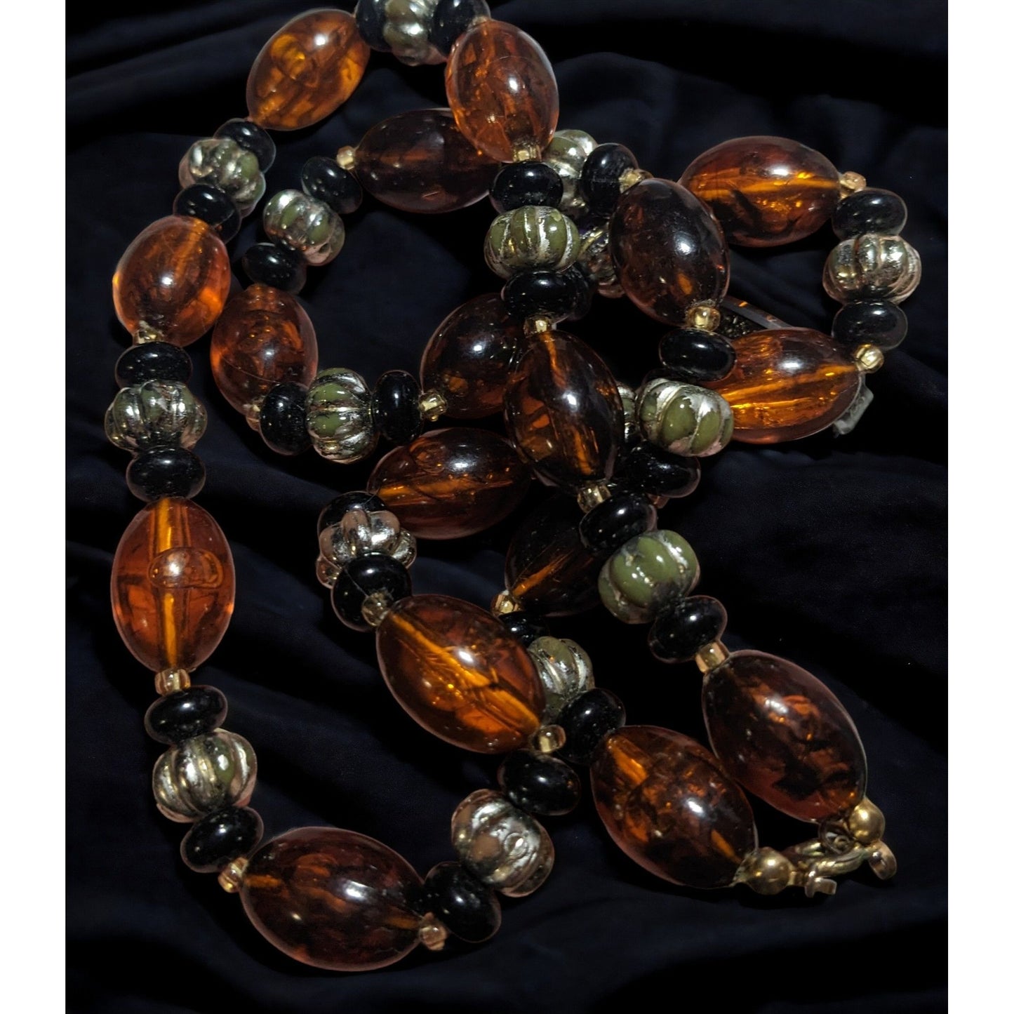 Retro Tortoise Honey Beaded Necklace