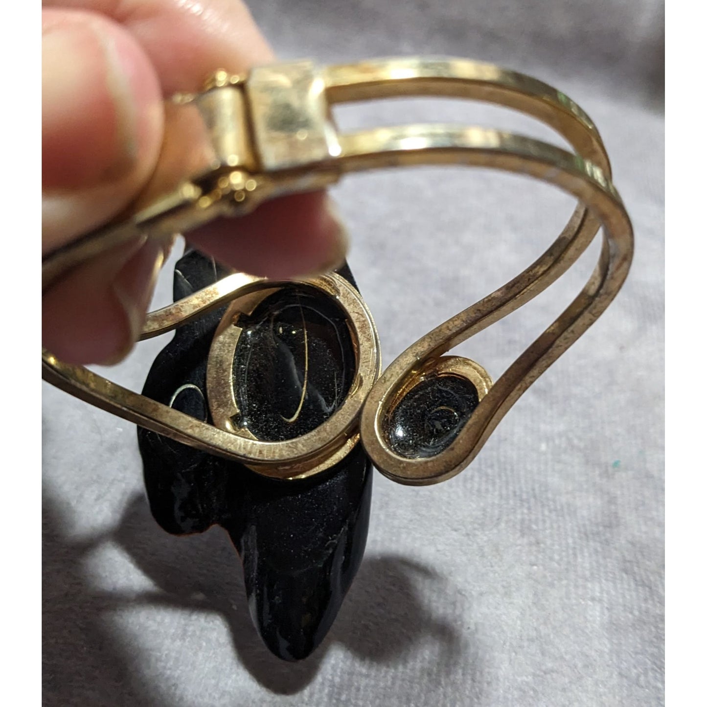 Black And Gold Abstract Bracelet