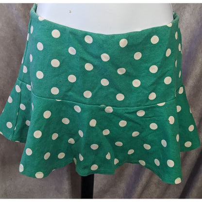 Justice Green And White Polka Dot Skort