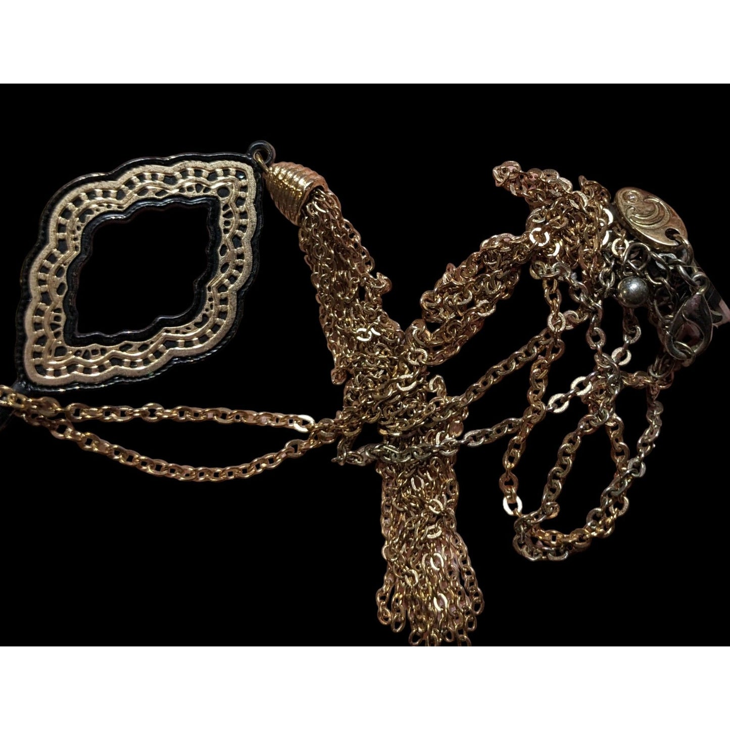 Charming Charlie Gold Tassel Necklace