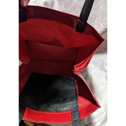 Vintage Marina Galanti Red PVC Cat Reusable Shopping Bag