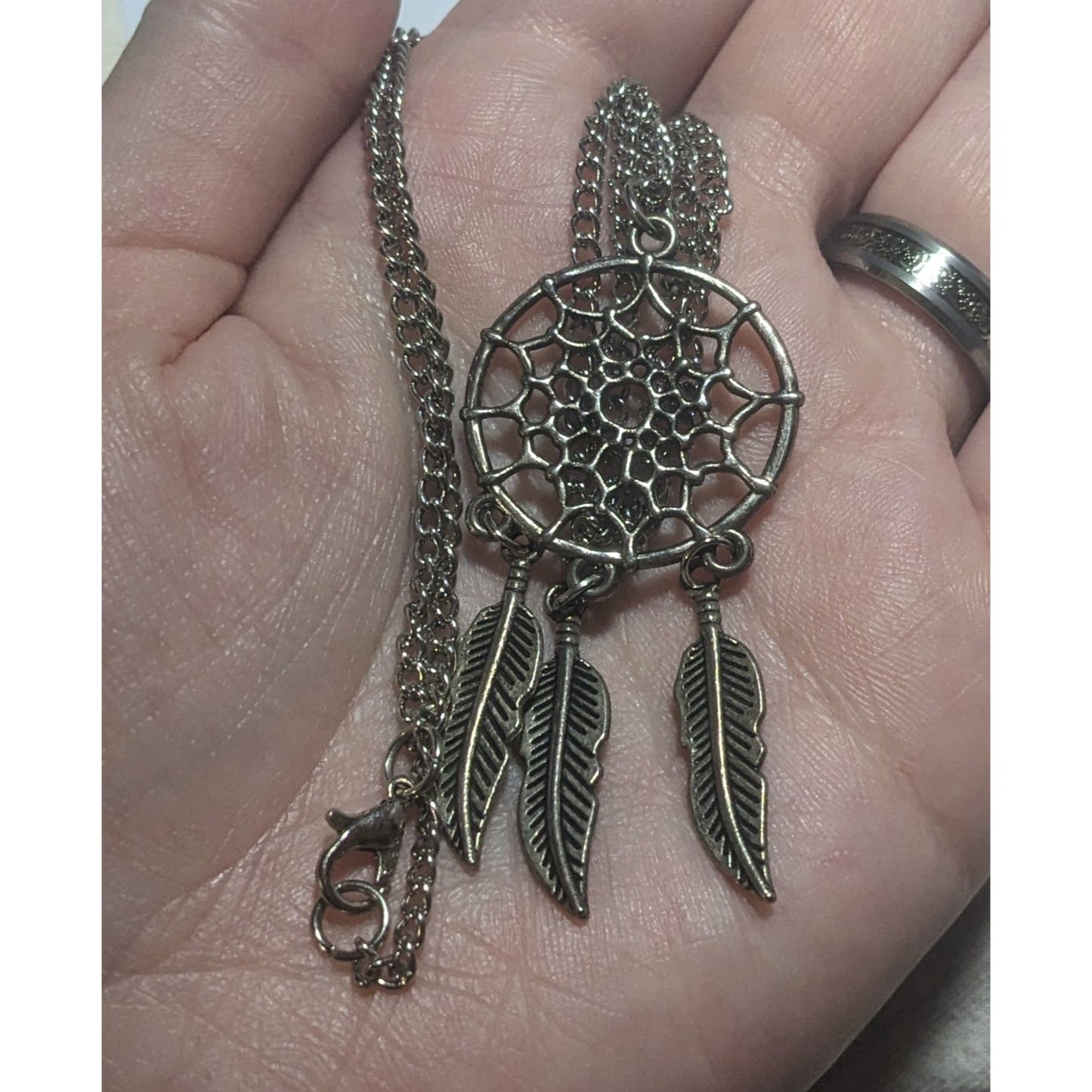 Silver Dream Catcher Necklace