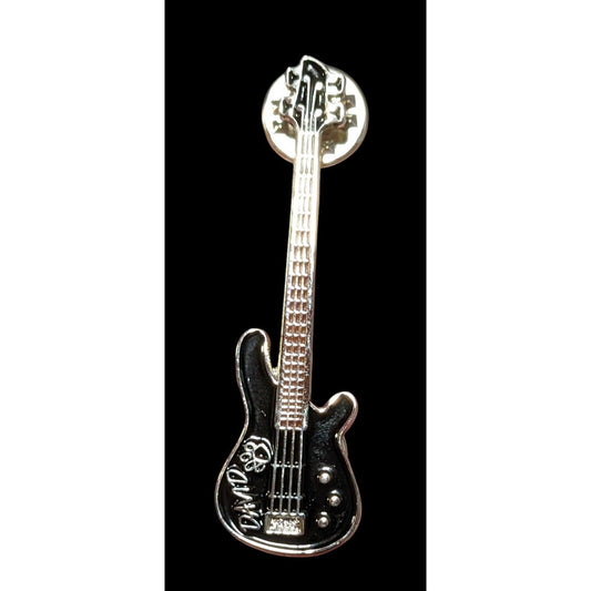 Black And Silver Enamel David Guitar Pin