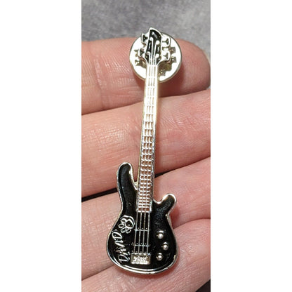 Black And Silver Enamel David Guitar Pin