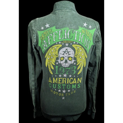 Affliction Gothic American Customs Motor Club Green Jacket