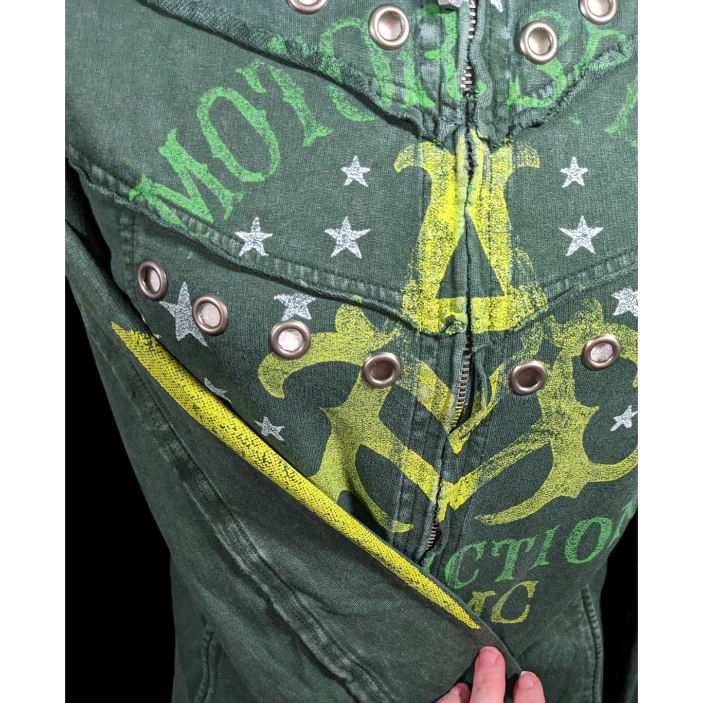 Affliction Gothic American Customs Motor Club Green Jacket