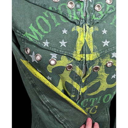 Affliction Gothic American Customs Motor Club Green Jacket
