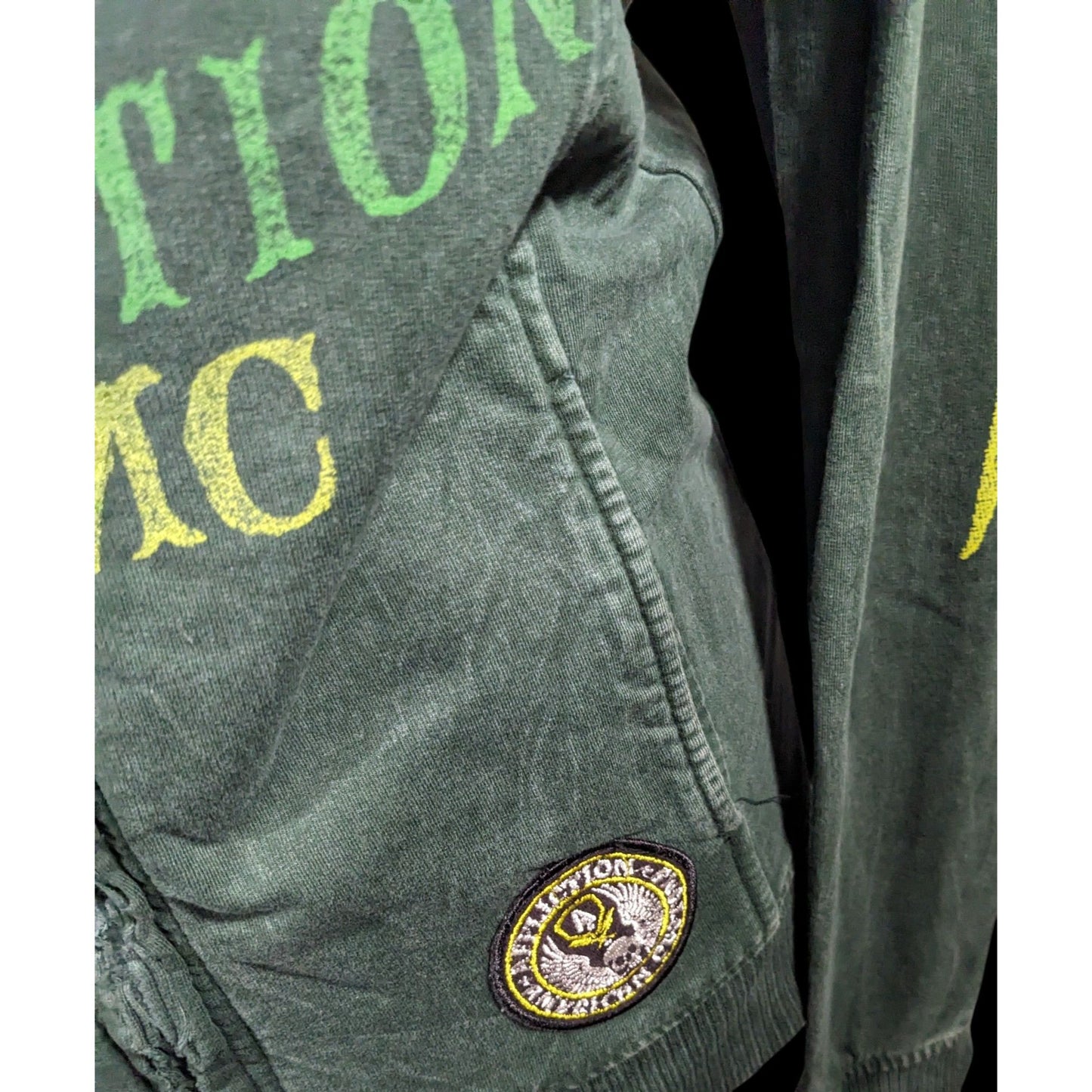 Affliction Gothic American Customs Motor Club Green Jacket