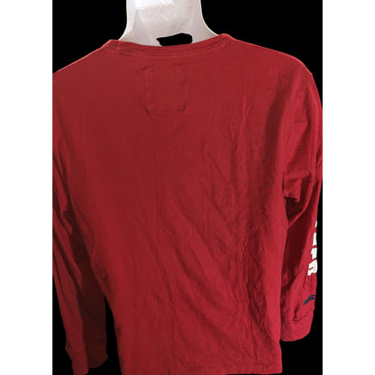 Hollister Long Sleeve Logo Shirt Red White Classic Preppy Men's