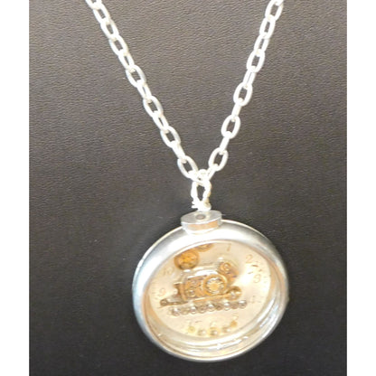 Handmade Upcycled Steampunk Train Watch Necklace