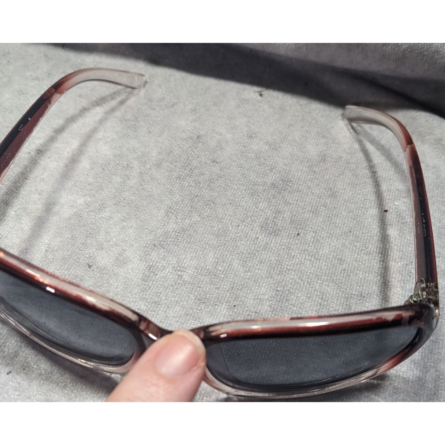 Foster Grant Red And Clear Ombre Sunglasses With Rhinestone Accents