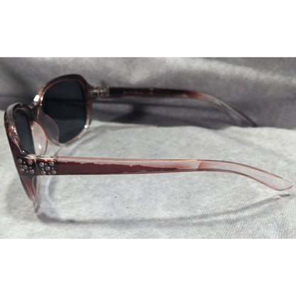 Foster Grant Red And Clear Ombre Sunglasses With Rhinestone Accents