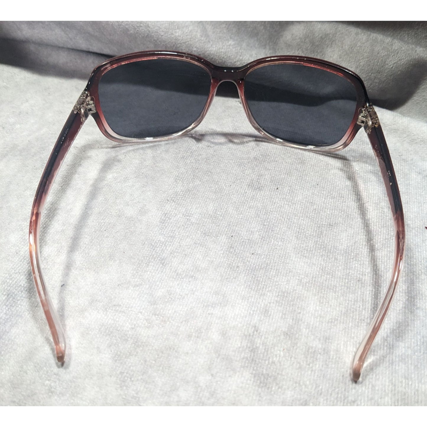 Foster Grant Red And Clear Ombre Sunglasses With Rhinestone Accents