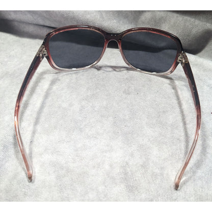 Foster Grant Red And Clear Ombre Sunglasses With Rhinestone Accents