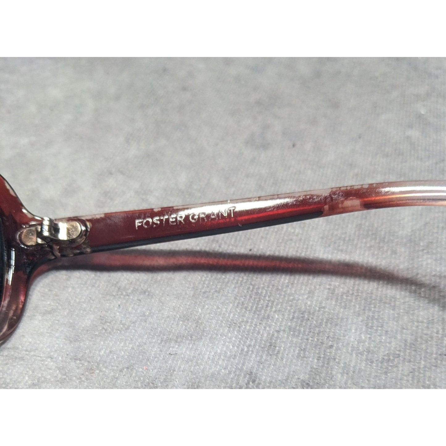 Foster Grant Red And Clear Ombre Sunglasses With Rhinestone Accents