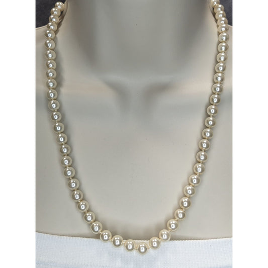 Vintage 1960s WLIND Faux Pearl Necklace With 14K Gold Electroplate Lobster Clasp